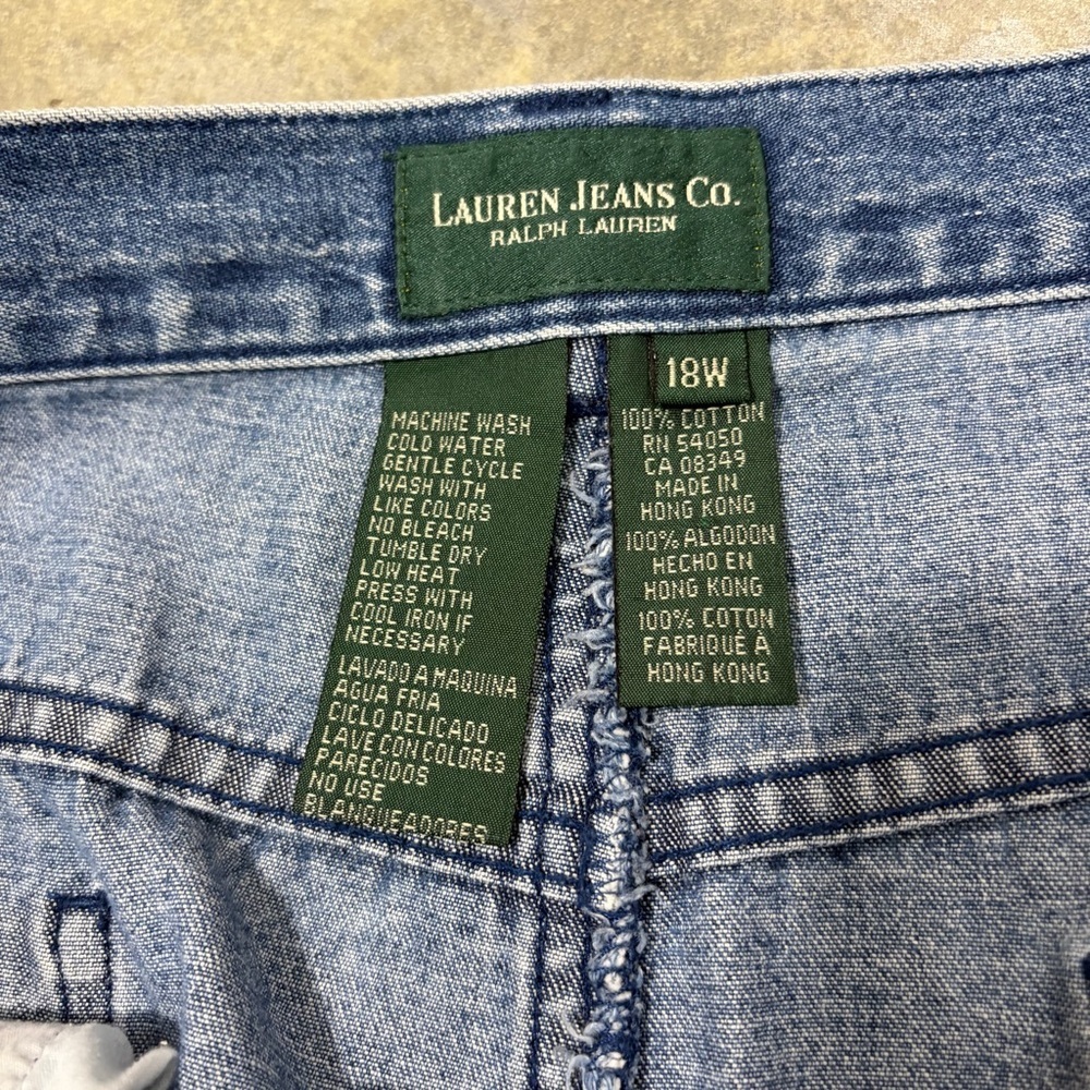 Vtg Lauren Jeans Co. Ralph Lauren High Waist Denim Skirt Sz 18W Biker Grunge - Picture 8 of 11